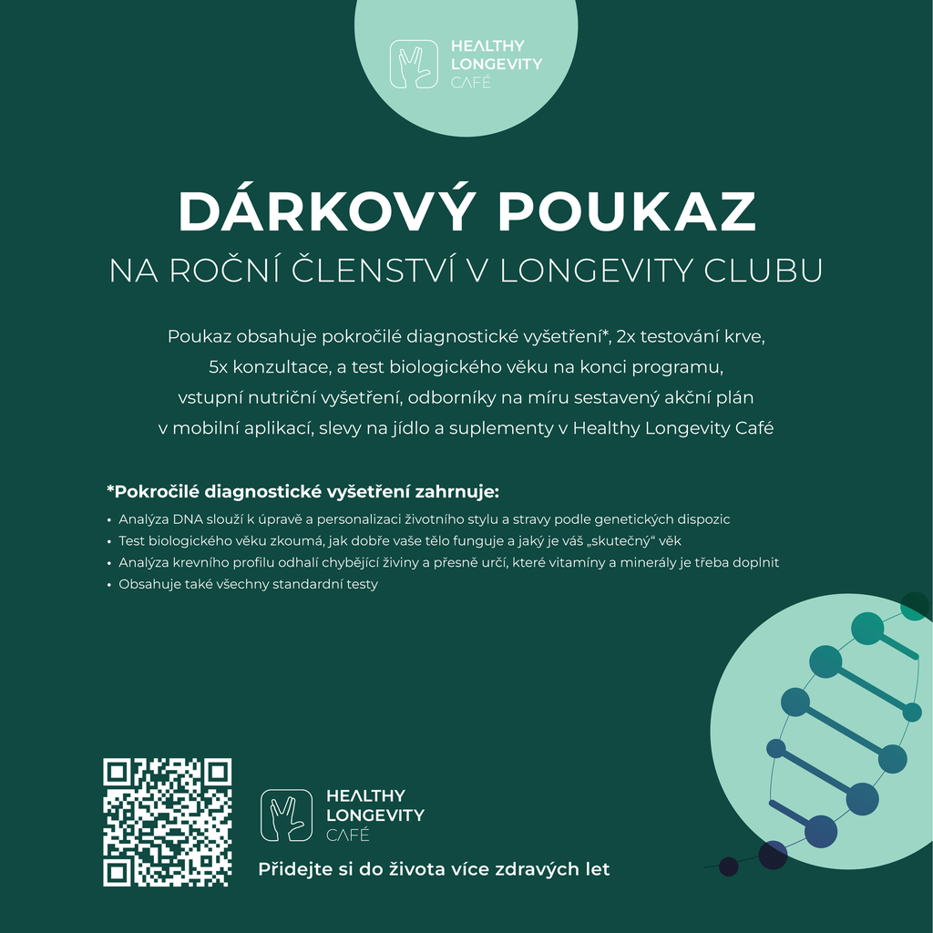 DÁRKOVÝ POUKAZ NA ROČNÍ ČLENSTVÍ V LONGEVITY CLUBU