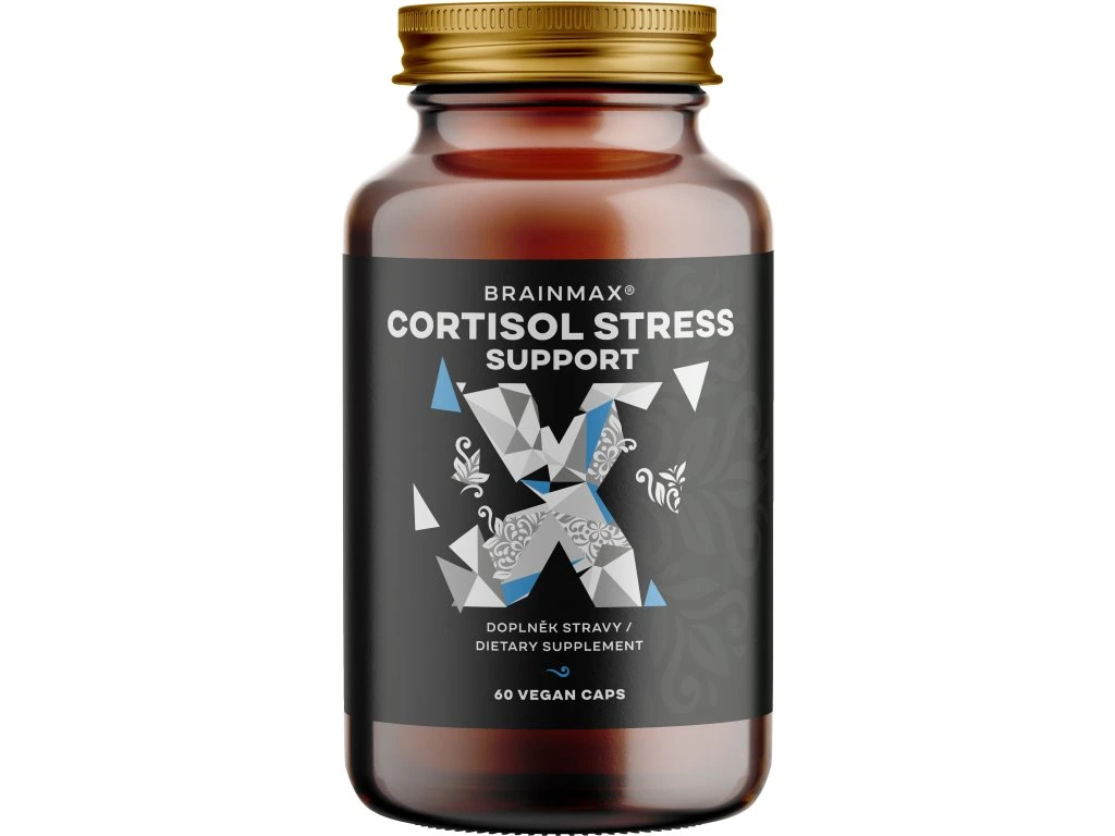 BrainMax Cortisol Stress Support, komplex pro zvládání stresu, 60 rostlinných kapslí