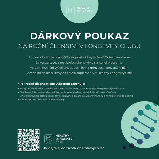 DÁRKOVÝ POUKAZ NA ROČNÍ ČLENSTVÍ V LONGEVITY CLUBU